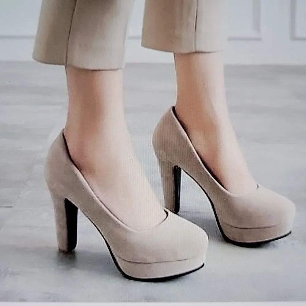 BRAND NEW HERSTYLE CAMYLLA HIGH HEEL CHUNKY HEEL STILETTOS ROUND TOE SHOES